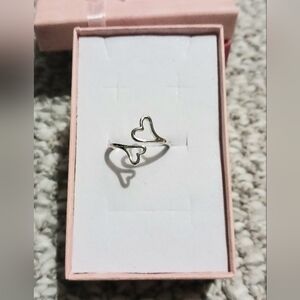 Silver Heart Ring - ANY SIZE AS ADJUSTABLE